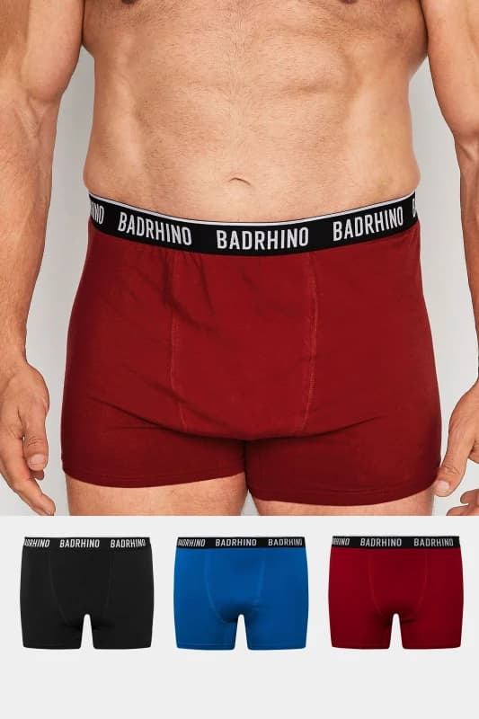BadRhino BadRhino Men 3 Pack Boxers in Black Size: 5-6X-Large Black 5-6XL Male 5059738955309