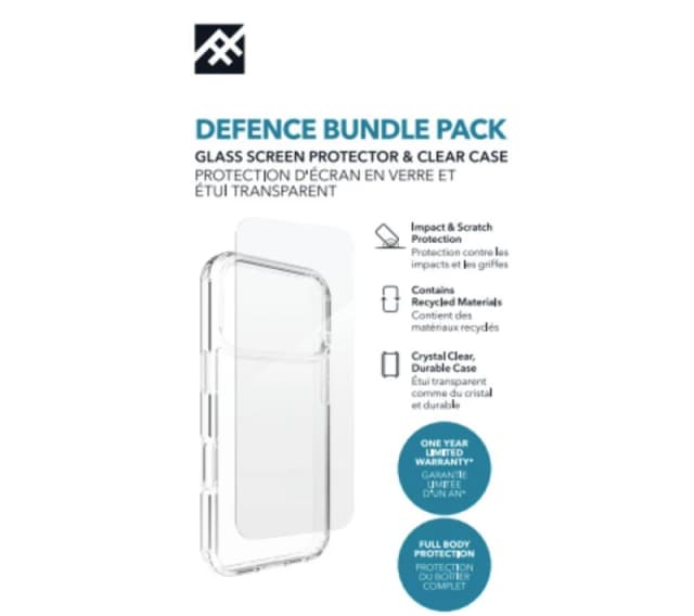 ZAGG Defence iPhone 17 Pro Clear Case & Screen Protector Bundle, Clear 840390362117