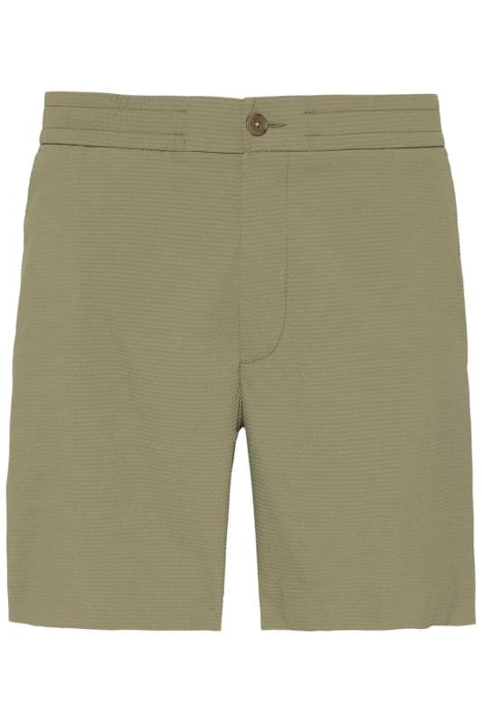 Calvin Klein Mens Straight Seersucker Elastic 7" Shorts Khaki Size: 32R Khaki Male 32R