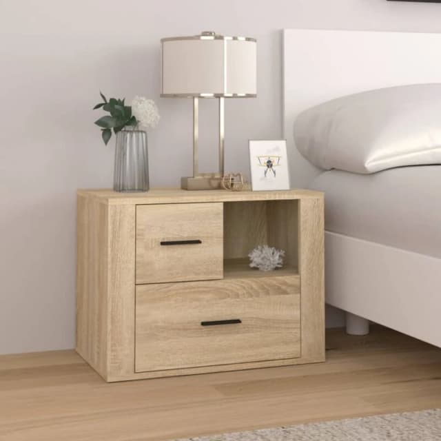 vidaXL Bedside Cabinet Sonoma Oak 60x36x45cm Engineered Wood, Brown 816739