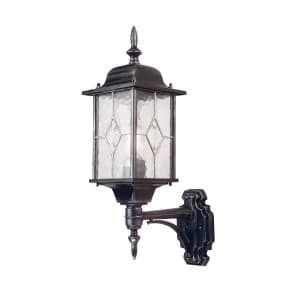 1 Light Outdoor Wall Lantern Light Black Silver IP43, E27