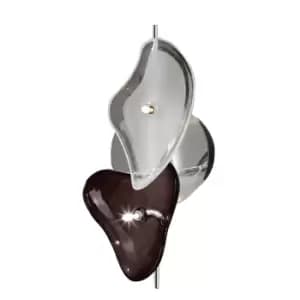 Otto Ceiling/Wall 2 Light G4 Bar, Polished Chrome/Frosted Glass/Black Glass, NOT LED/CFL Compatible