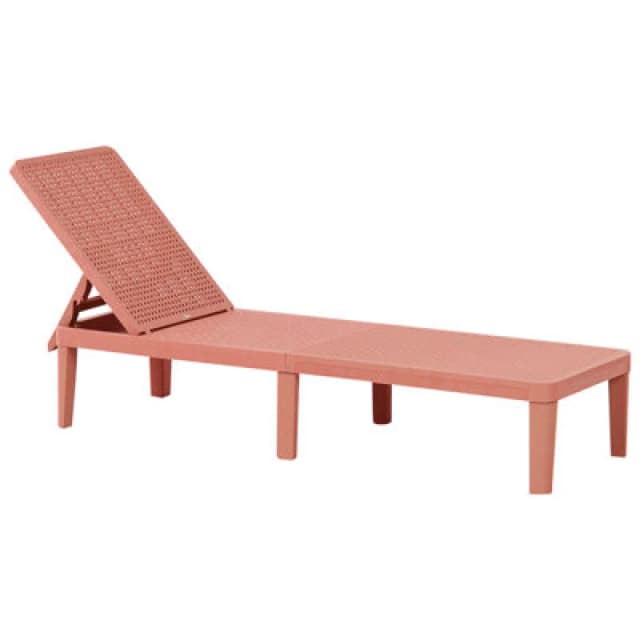 Beliani Sun Lounger Ossimo Reclining Synthetic Material Red