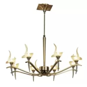 Viena Telescopic Pendant Round 8 Light G9, Antique Brass