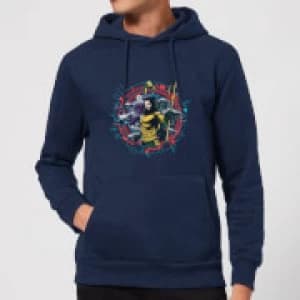 Aquaman Circular Portrait Hoodie - Navy - L