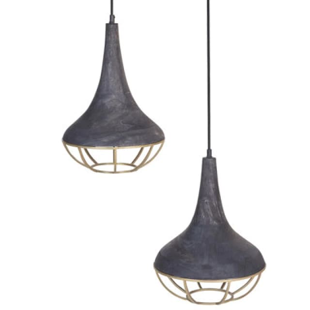 Beliani Pendant Lamp Bagmati Mango Wood Black