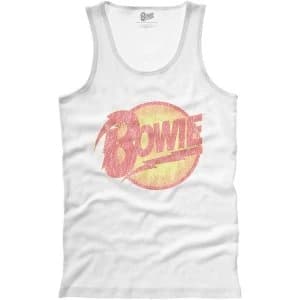 David Bowie - Vintage Diamond Dogs Logo Mens Large T-Shirt Vest - White