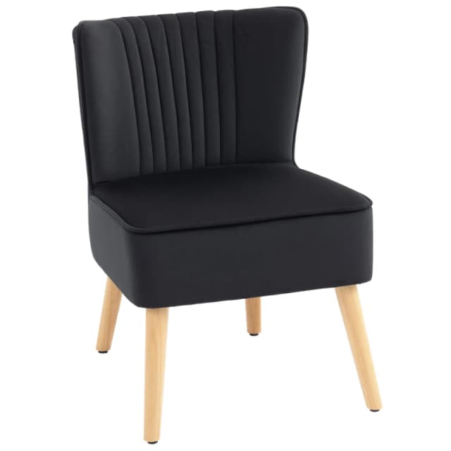 HOMCOM HOMCOM Velvet Accent Chair Occasional Tub Chair for Living Room, Black One Size Unisex 5063603052222