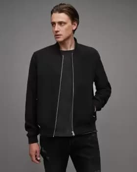 AllSaints Bardsley Wool Mix Ramskull Bomber Jacket