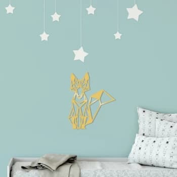 Fox Metal Decor - Gold Gold Decorative Metal Wall Accessory