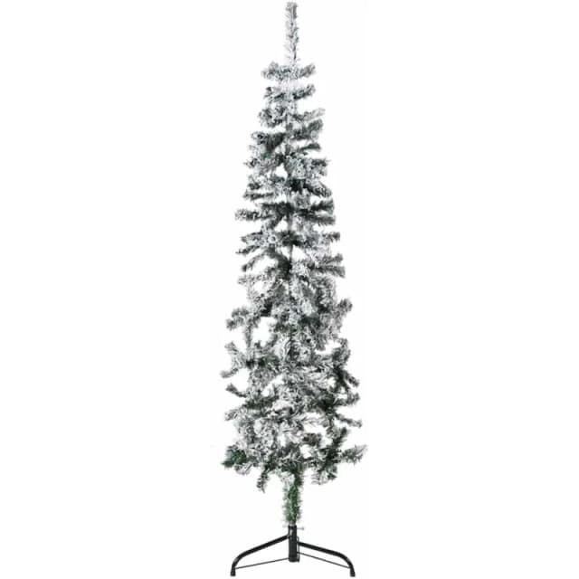 VIDAXL Slim Artificial Half Christmas Tree with Flocked Snow 150cm Vidaxl 8720287001089