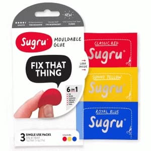 Sugru Mouldable Glue Red - Yellow and Blue Pack of 3