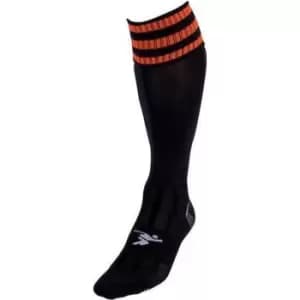 Precision Childrens/Kids Pro Football Socks (12 UK Child-2 UK) (Black/Tangerine)
