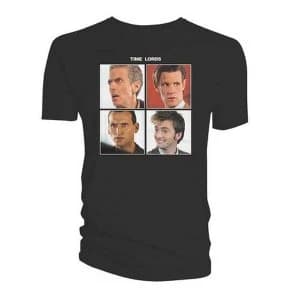 Doctor Who - Quartet Time Lords Mens XX-Large T-Shirt - Black