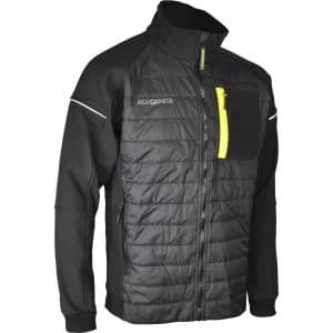 Roughneck Mens Hybrid Soft Shell Jacket Black Yellow 2XL