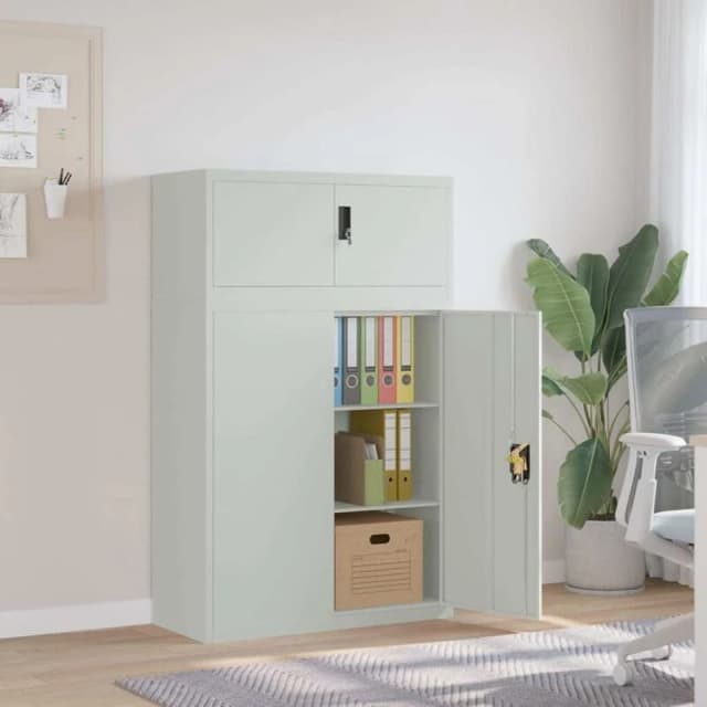 Vidaxl File Cabinet Light Grey 90X40X145cm Steel, Grey 3188318