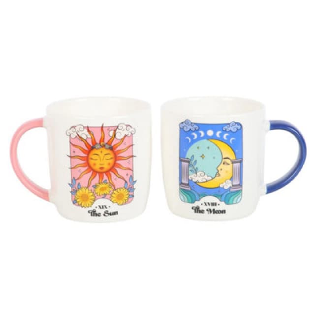 Something Different Something Different Sun and Moon Celestial Mug Set Pack of 2 in White White One Size Unisex 5063470806409
