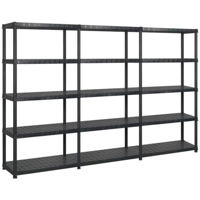 VIDAXL Vidaxl - Storage Shelf 5-Tier Black 274.5x45.7x185cm Plastic 8720286289228