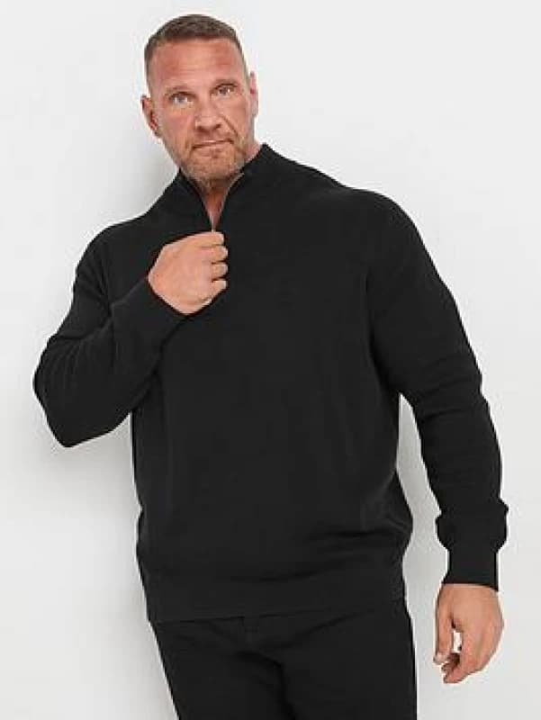 BadRhino Milano Quarter Zip Jumper Black