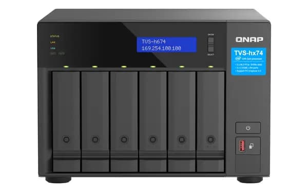 QNAP QNAP TVS-h674 NAS Tower Ethernet LAN Black i5-12400 TVS-H674-I5-16G/36TB IW