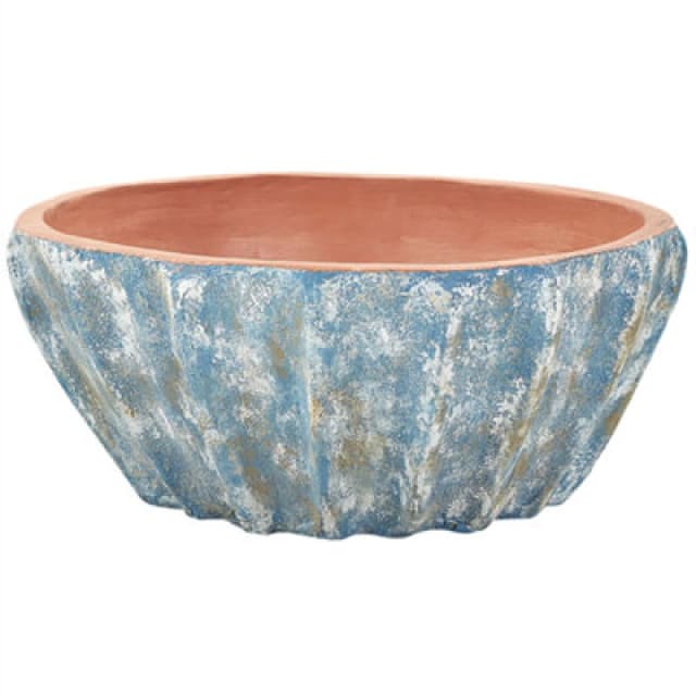 Beliani Plant Pot Ostrya 51cm Blue