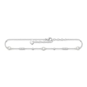 THOMAS SABO Silver Freshwater Pearl & Zirconia Anklet