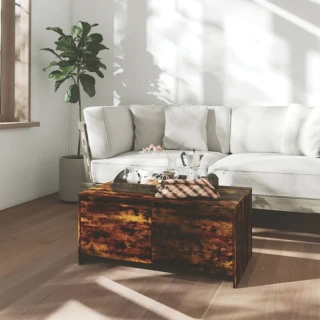 VIDAXL Coffee Table Smoked Oak 90x50x41.5cm Engineered Wood Vidaxl 8720286837139