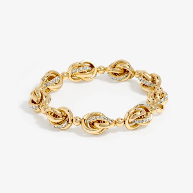 Jon Richard Gold Plated And Crystal Knot Stretch Bracelet Gold