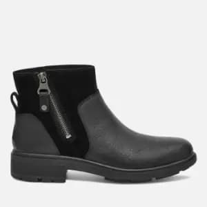UGG Womens Harrison Zip Waterproof Leather Ankle Boots - Black - UK 3