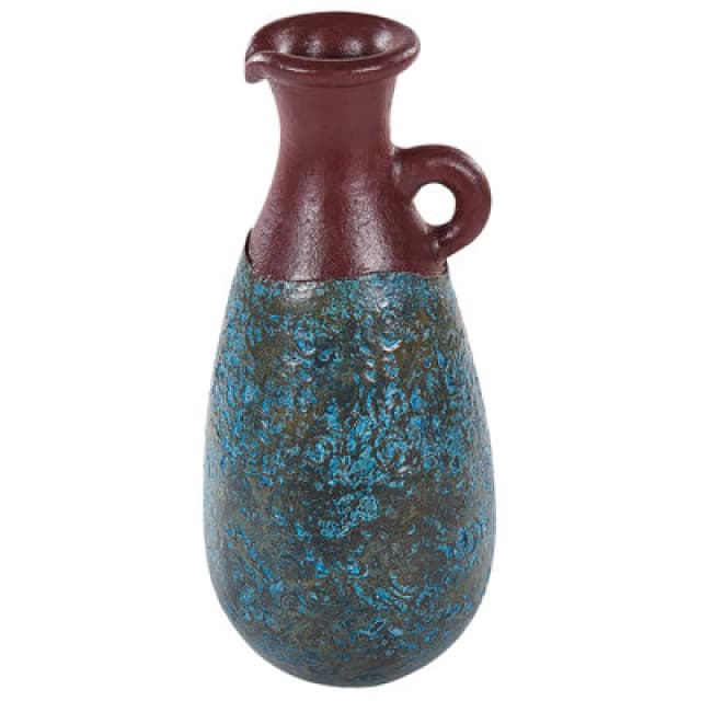 Beliani Decorative Vase Velia Ceramic 40 Cm Blue