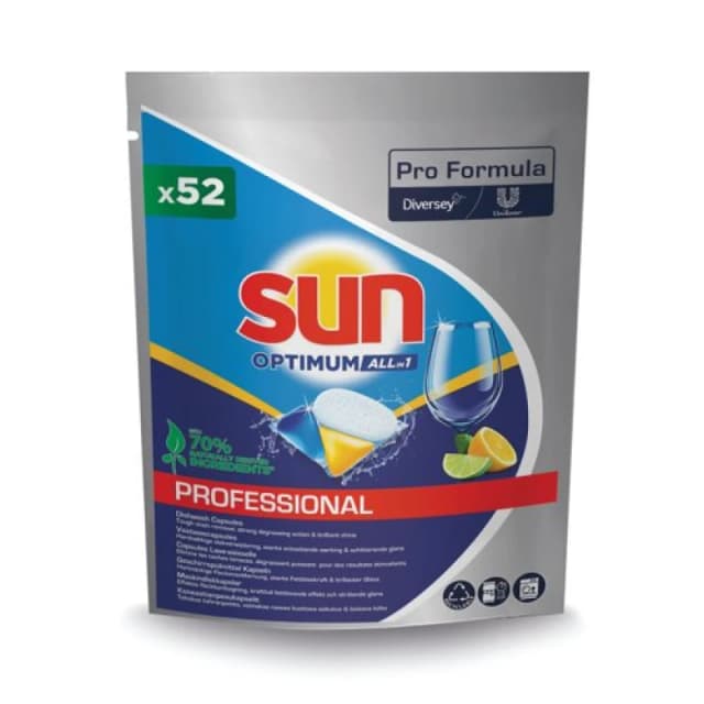 Sun Sun Professional Formula Optimum All In One Dishwasher Capsules Pack of 52 101109462 101109462