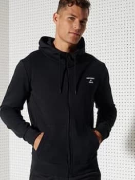 Superdry Training Sport Zip Hoodie - Black, Size S, Men