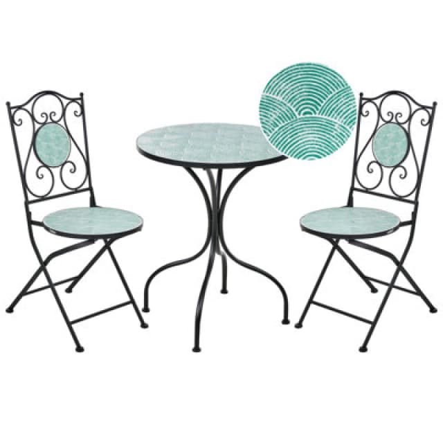 Beliani Bistro Set Folding Anapo Metal Black