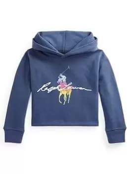 Ralph Lauren Girls Hoodie With Signature Logo - Navy, Size Age: 16 Years=Xl, Women