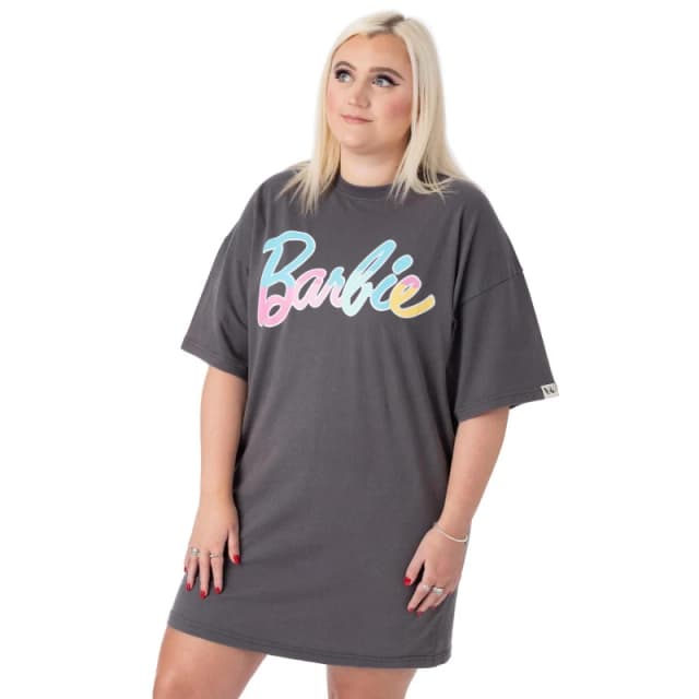 Barbie Short Sleeve Skater Dress Grey female