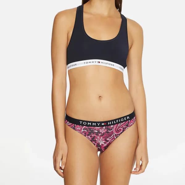 Tommy Hilfiger Unlined Cotton-Blend Bralette - XS Blue Underwear and Nightwear female UW0UW03820DW5 XS