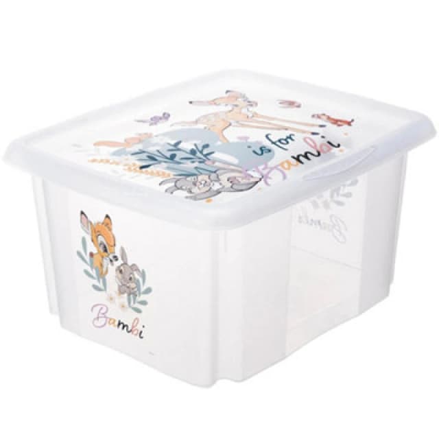 Keeeper Bambi Turn Around Stackable Box With Lid 24 Litre Transparent