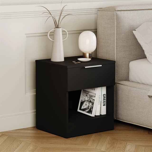 Lassic Trega 1 Drawer Bedside Chest Black unisex 1 Drawer