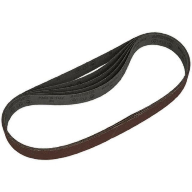 Loops 5 PACK - 25mm x 762mm Sanding Belts - 80 Grit Aluminium Oxide Slim Detail Loop Multi