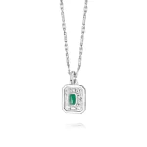 Daisy London May Emerald Birthstone Necklace Sterling Silver