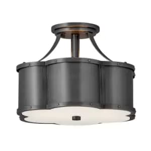 Hinkley Chance Cylindrical Ceiling Light Blackened Brass