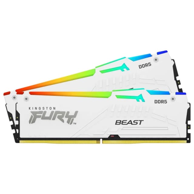 Kingston FURY Beast White RGB Kit, 32GB (2 x 16GB), DDR5, 5600MHz, Memory Kit - KF556C36BWEAK2-32