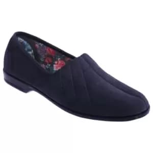 Sleepers Womens/Ladies Audrey III Roll Top Velour Slippers (5 UK) (Navy Blue)