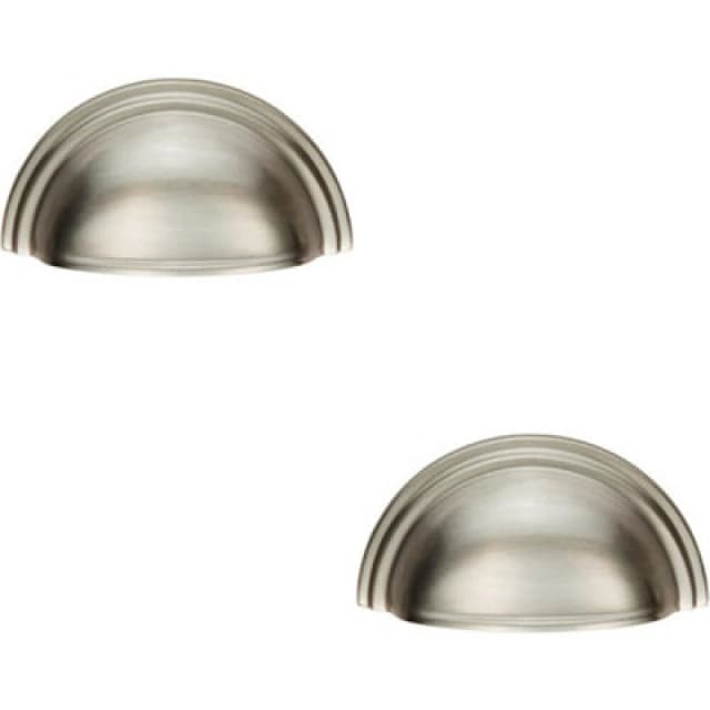 Loops 2x Victorian Cup Pull Handle Polished Nickel 92 x 46mm 76mm Fixing Centres Metallics unisex