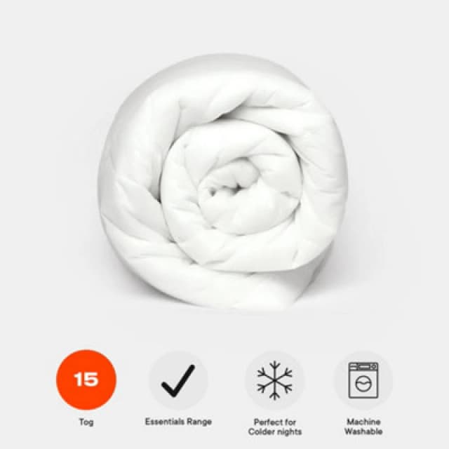 OHS OHS 15 Tog Duvet Winter Warm Quilt Anti Allergy in White Size: Double White Double Unisex 5027434140404