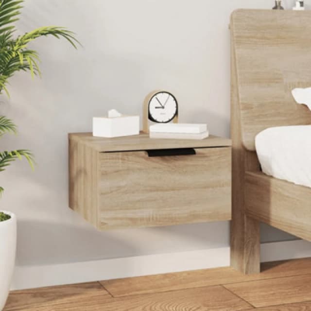 Vidaxl Wall-mounted Bedside Cabinet Sonoma Oak 34X30X20 Cm, Brown 811382