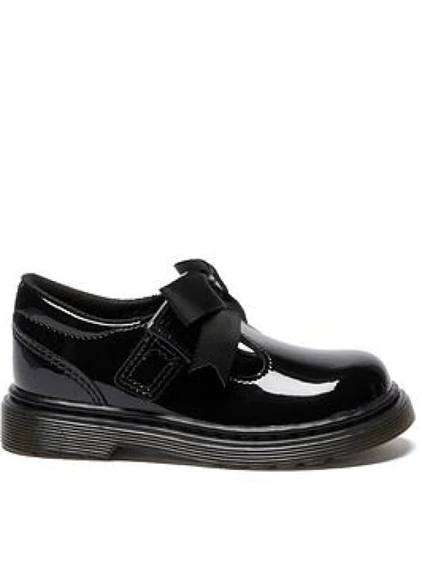 Dr. Martens Black Polley II Bow Girls Toddler Shoes Black UK 6