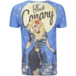 DC Comics Mens Bombshell Black Canary T-Shirt - Black - M