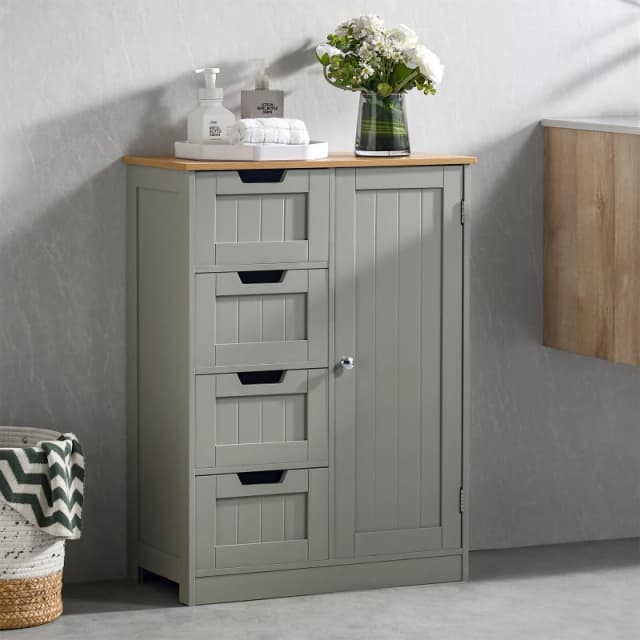 Lassic Bath Vida Priano 4 Drawer 1 Door Freestanding Unit Grey unisex One Size