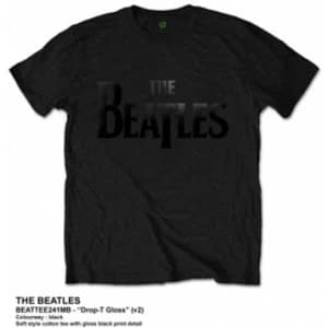 The Beatles Drop T Black Logo T Shirt: Large
